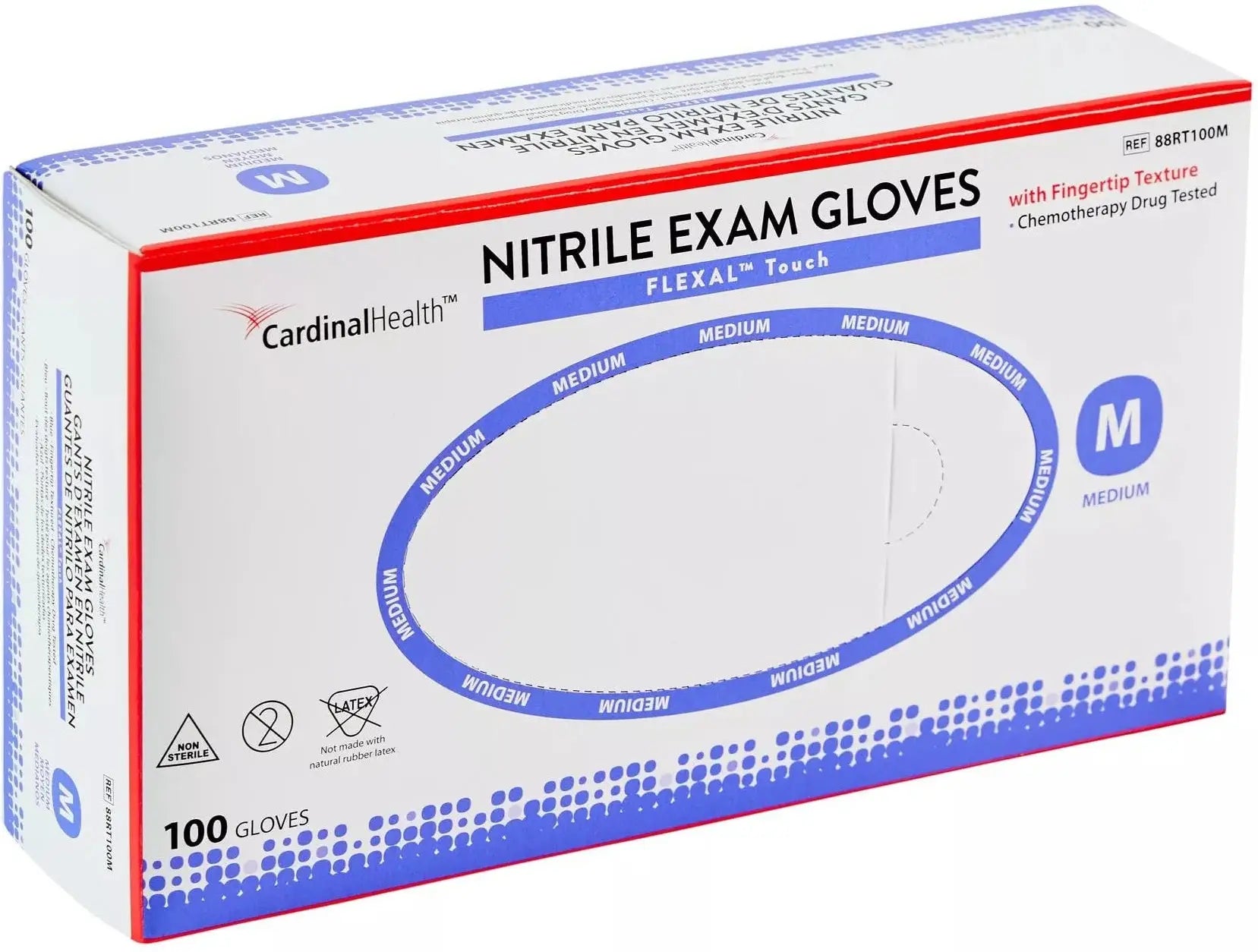 FLEXAL Touch Nitrile Exam Glove, Medium, Blue