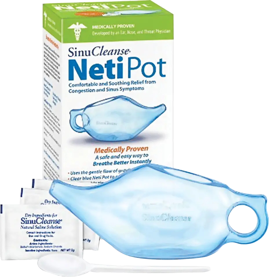 SinuCleanse Neti Pot - Clear Blue with Comfortable Tip