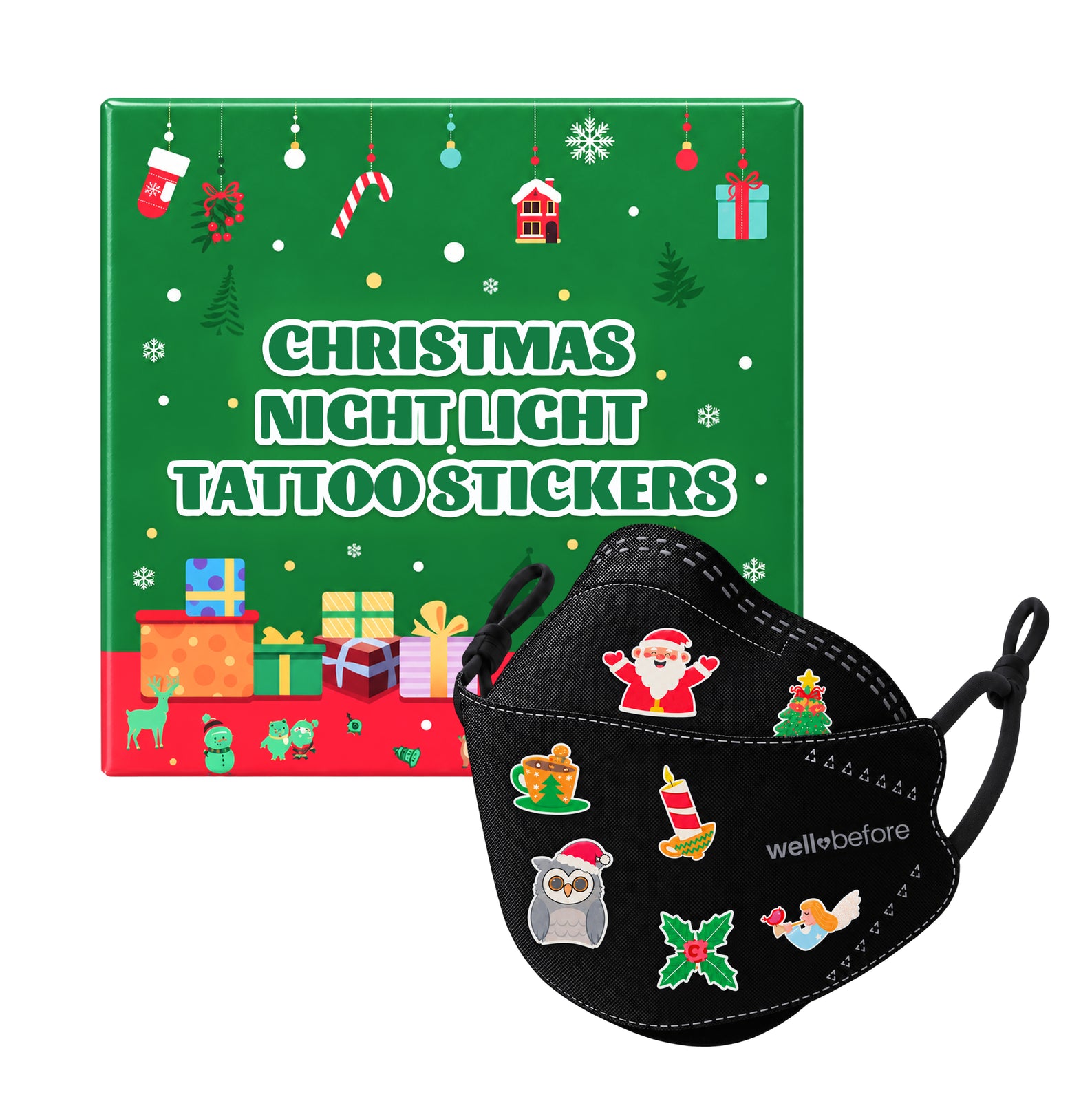 WellBefore Glow-in-the-Dark Christmas Tattoos