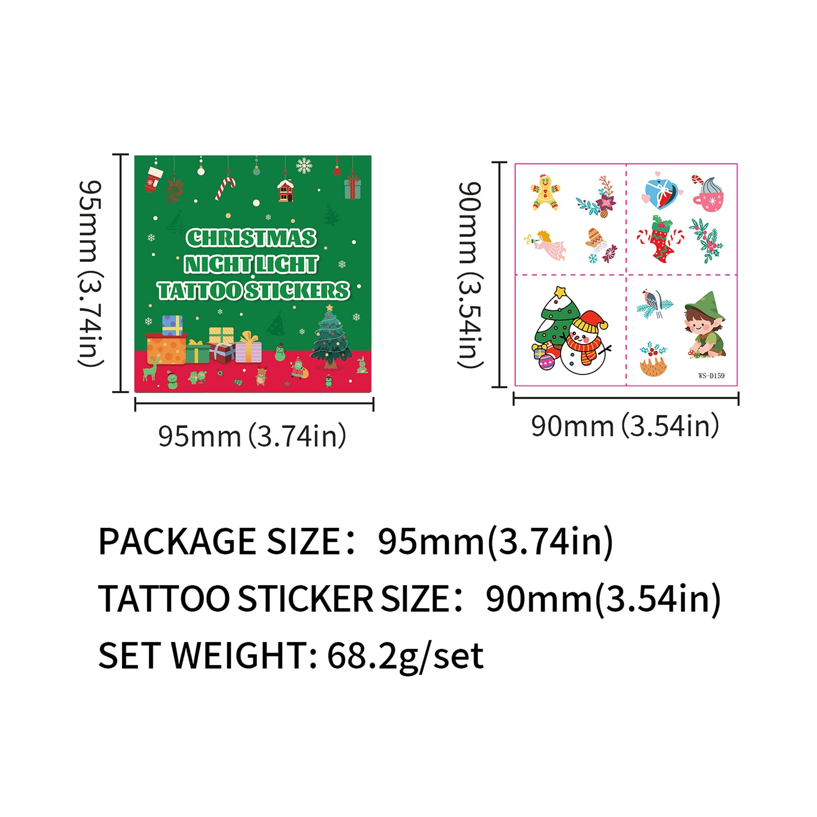 WellBefore Glow-in-the-Dark Christmas Tattoos