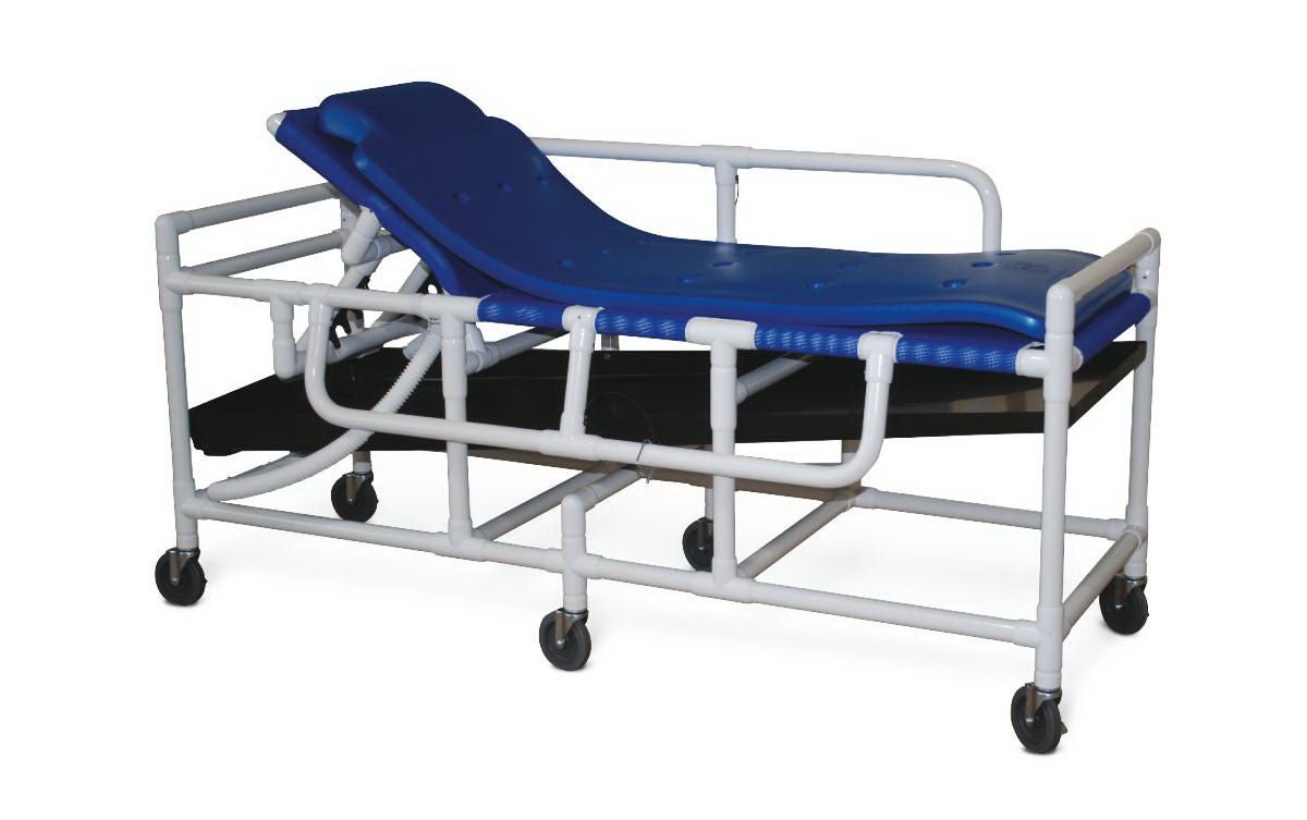 Medline PVC Hard Shell Shower Gurney with Rails, 79 x 28 x 30.5 in