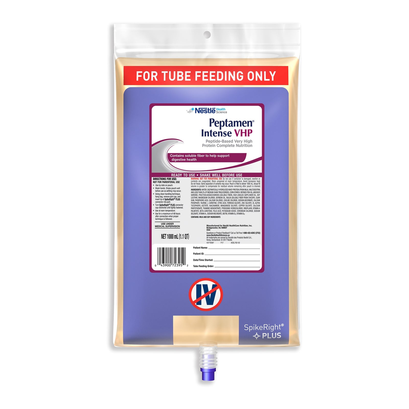 Peptamen VHP Intense Unflavored Tube Feeding Formula