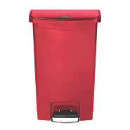 Slim Jim Step-On Trash Can, Red, 13 Gallon