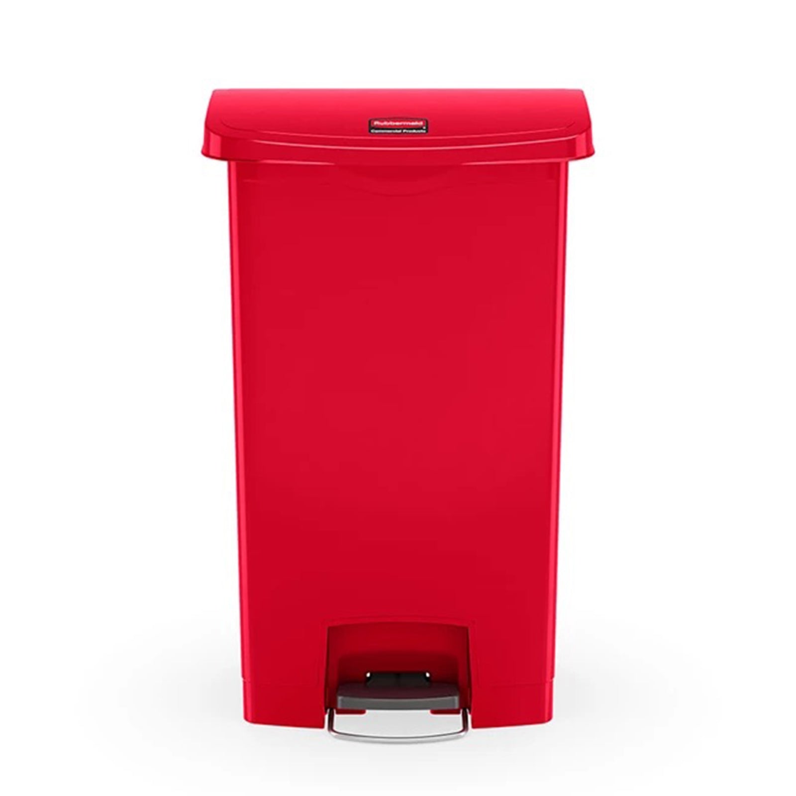 Slim Jim Step-On Trash Can, Red, 13 Gallon