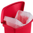 Slim Jim Step-On Trash Can, Red, 13 Gallon