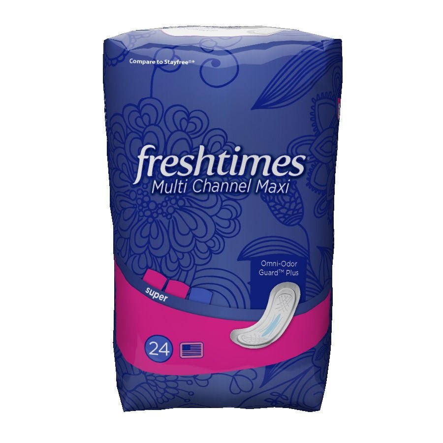 FreshTimes Multi-Channel Maxi Incontinence Pads, Super