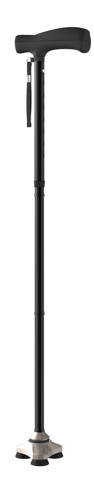 Drive DeVilbiss Aluminum Folding Cane with Wrist Strap and Carrying Bag, Black
