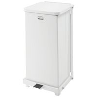 Rubbermaid Defenders 48 Quart White Steel Square Trash Can