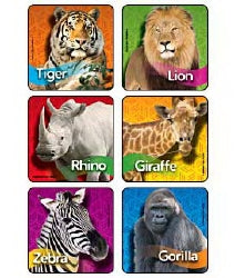 Kids Love Stickers Zoo Animal Photo Stickers 2-1/2 Inch