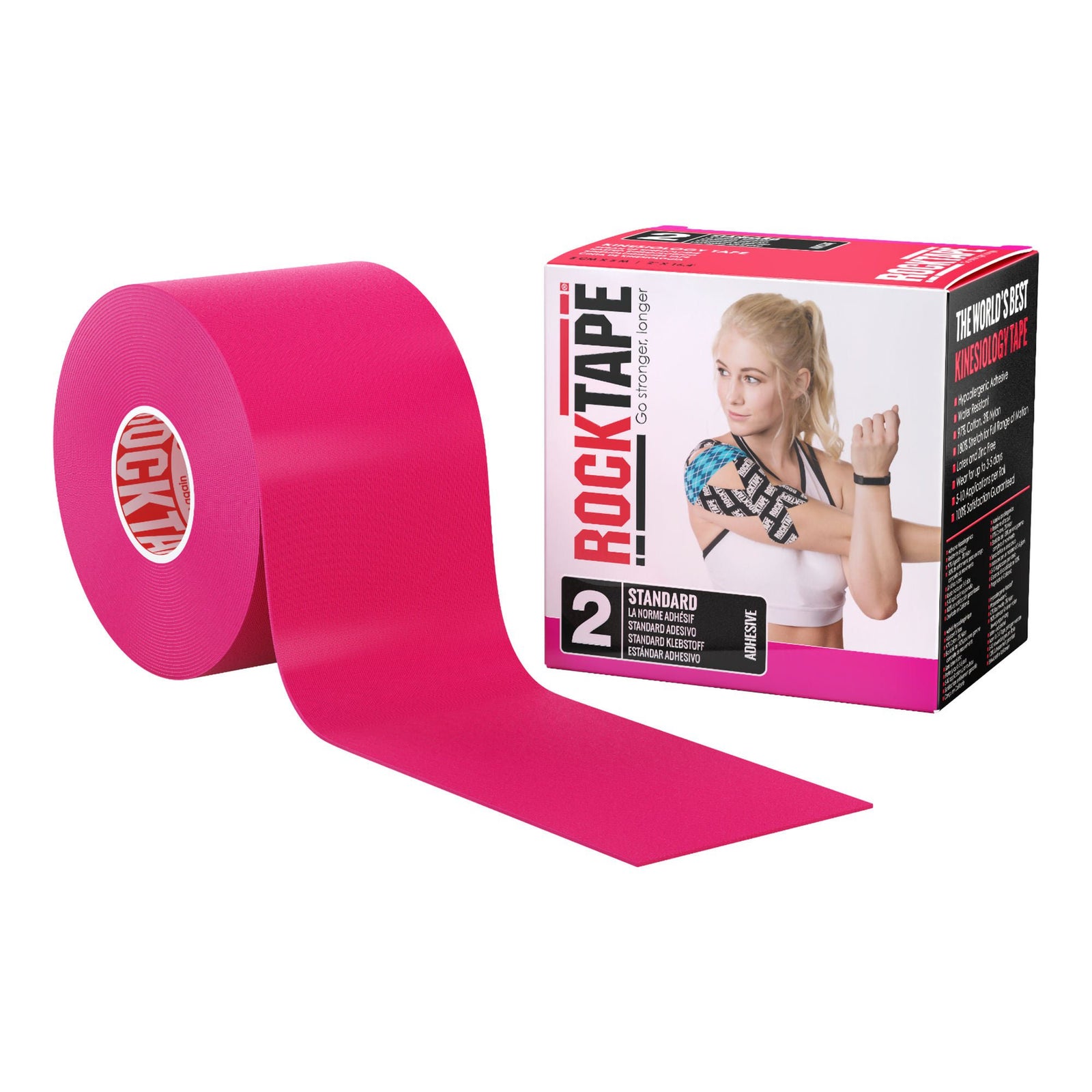 Performance Health RockTape Kinesiology Tape, Pink, 2 in x 16.4 ft