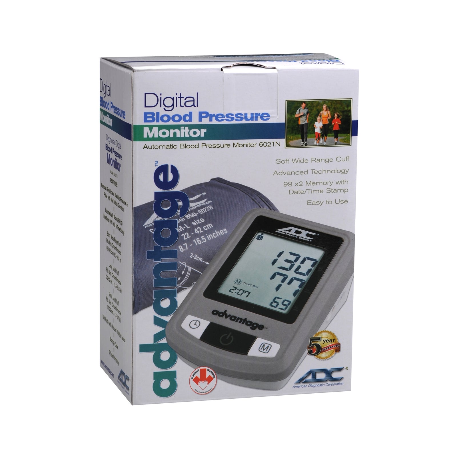 Home Automatic Digital Blood Pressure Monitor with Large Adult Cuff (32-52 cm)