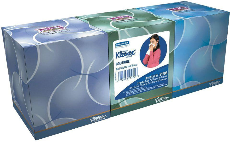 Kleenex Anti-Viral Facial Tissues White 8-1/5 x 8-2/5 Inch 68 Count