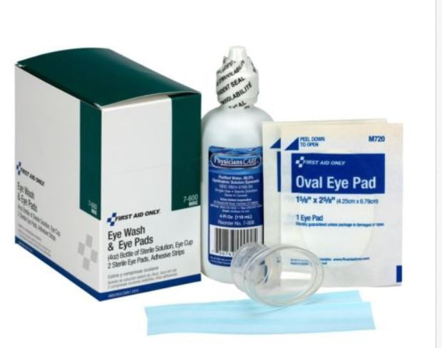 Eyewash Set with Eyepad and Adhesive Strip, 4 oz