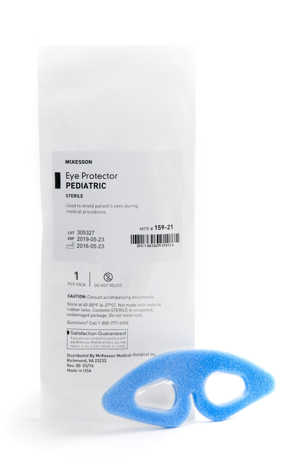 McKesson Pediatric Eye Protector 2-1/4 x 6 Inch Adhesive