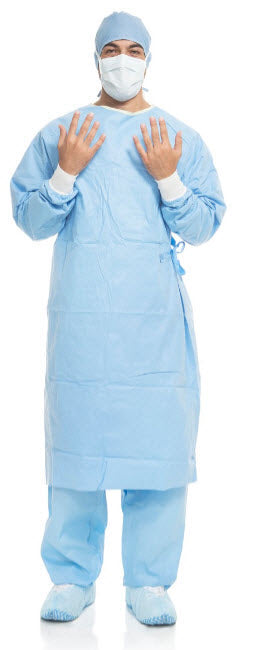 Halyard Aero Performance Surgical Gown with Towel, 2X-Large Extra Long, Blue, Sterile