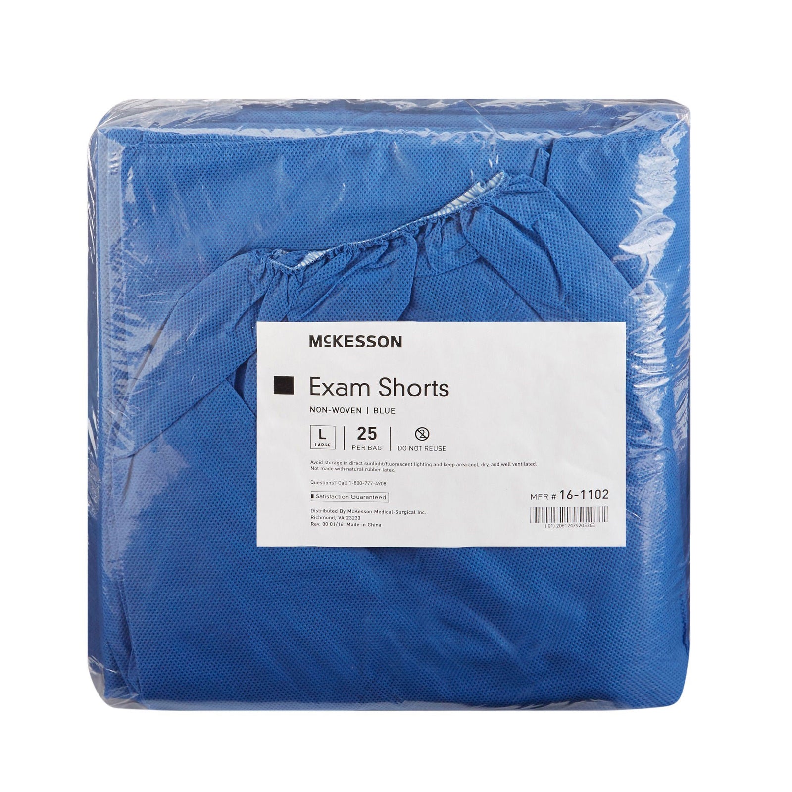 McKesson Exam Shorts, Orthopedic, Blue, Large, 32–40 in