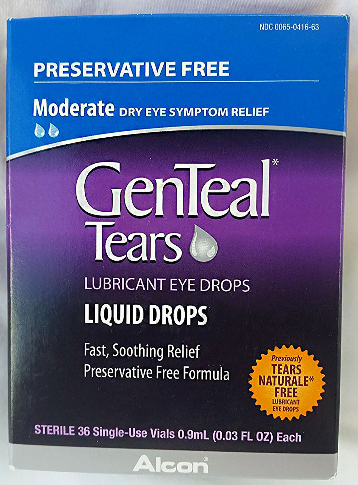 GenTeal Tears Preservative-Free Lubricant Eye Drops, 36 Single-Use Vials