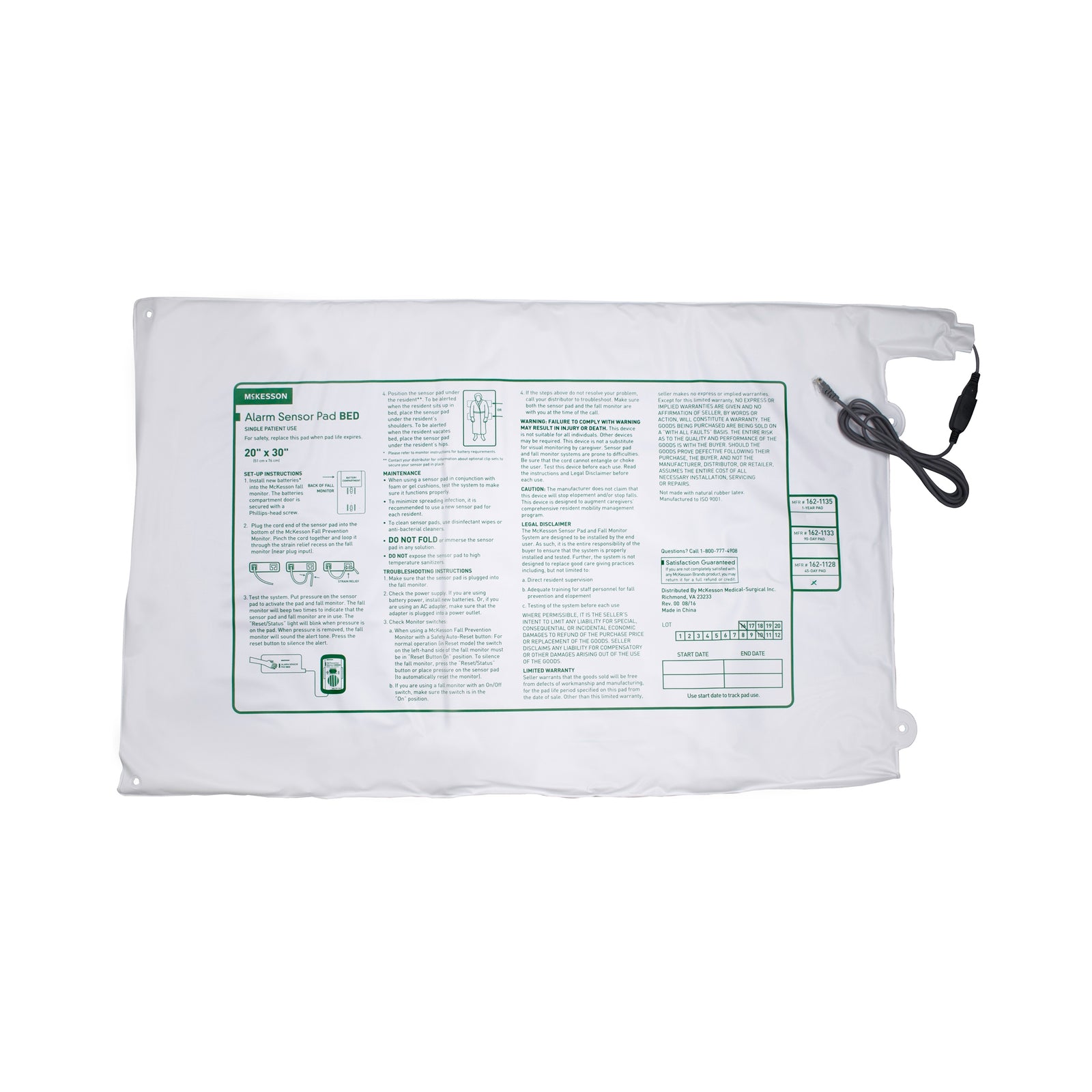 Bed Sensor Pad 20 x 30 Inch