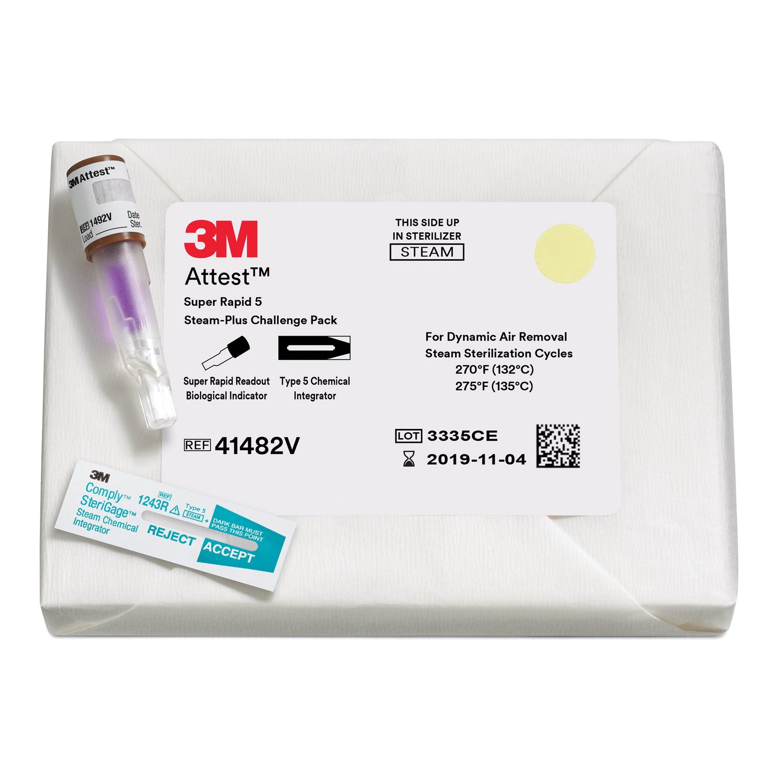 Attest Super Rapid 5 Steam-Plus Sterilization Indicator Challenge Pack - Case of 24
