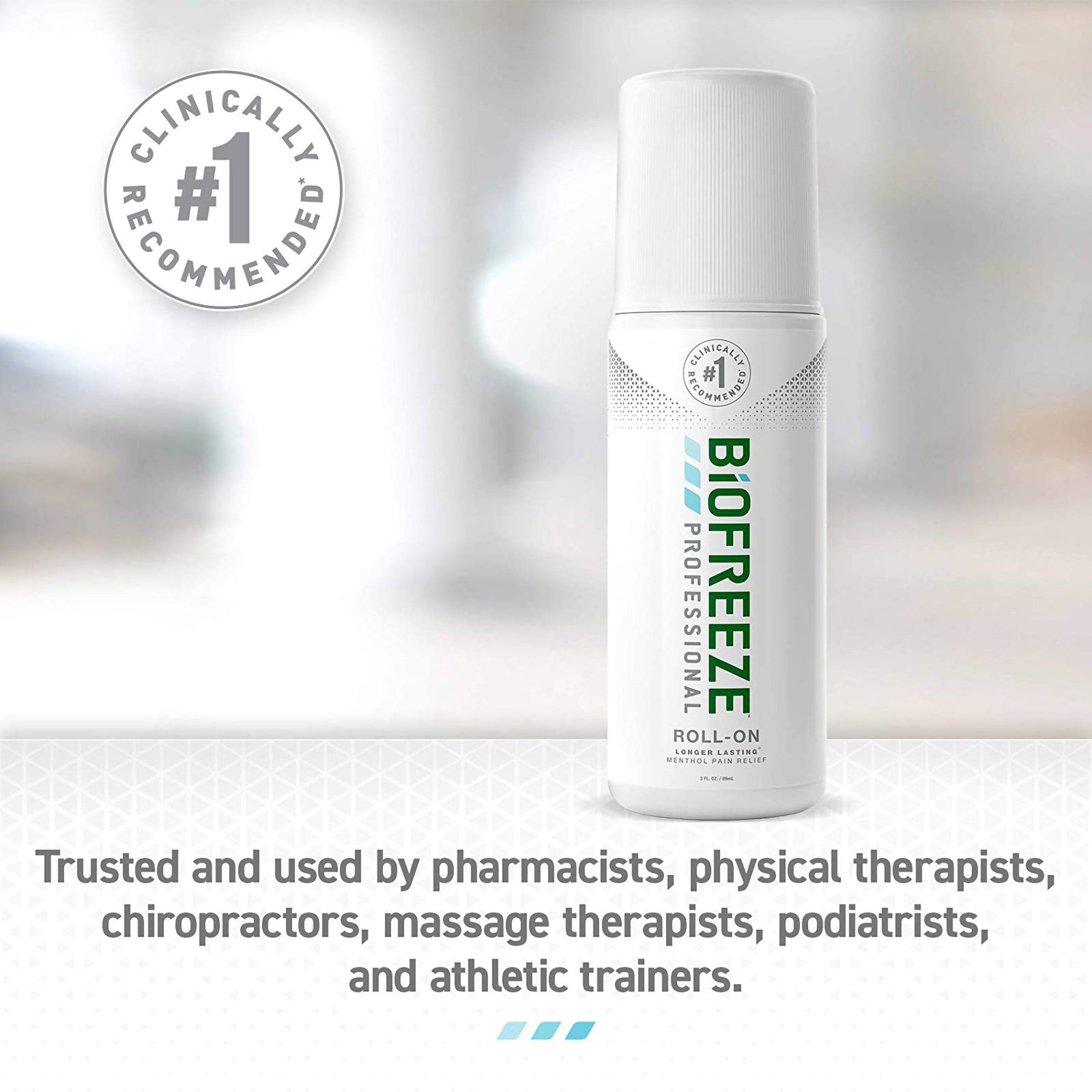 Biofreeze Pro Topical Pain Relief Roll-On, 5% Menthol, 3 oz