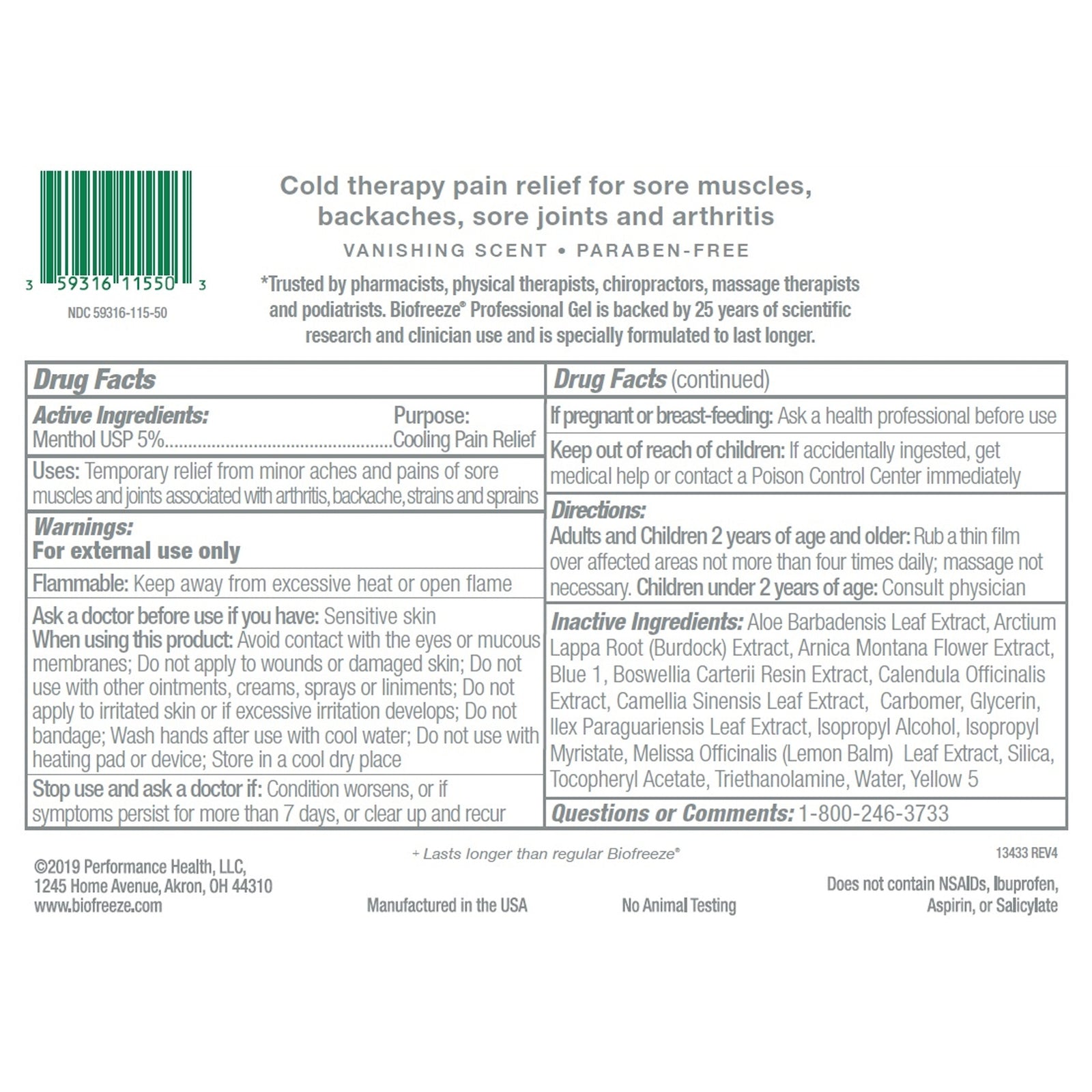 Biofreeze Professional Topical Pain Relief Gel