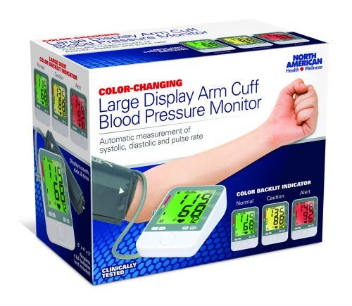 Jobar Blood Pressure Monitor Kit with Large Arm Cuff and Color Display