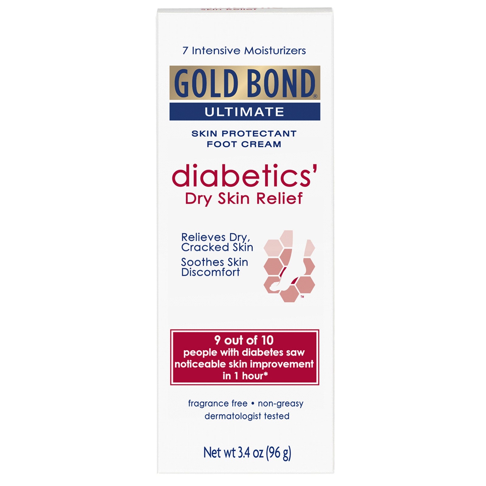 Gold Bond Medicated Diabetics' Foot Moisturizer Cream 3.4 oz Tube