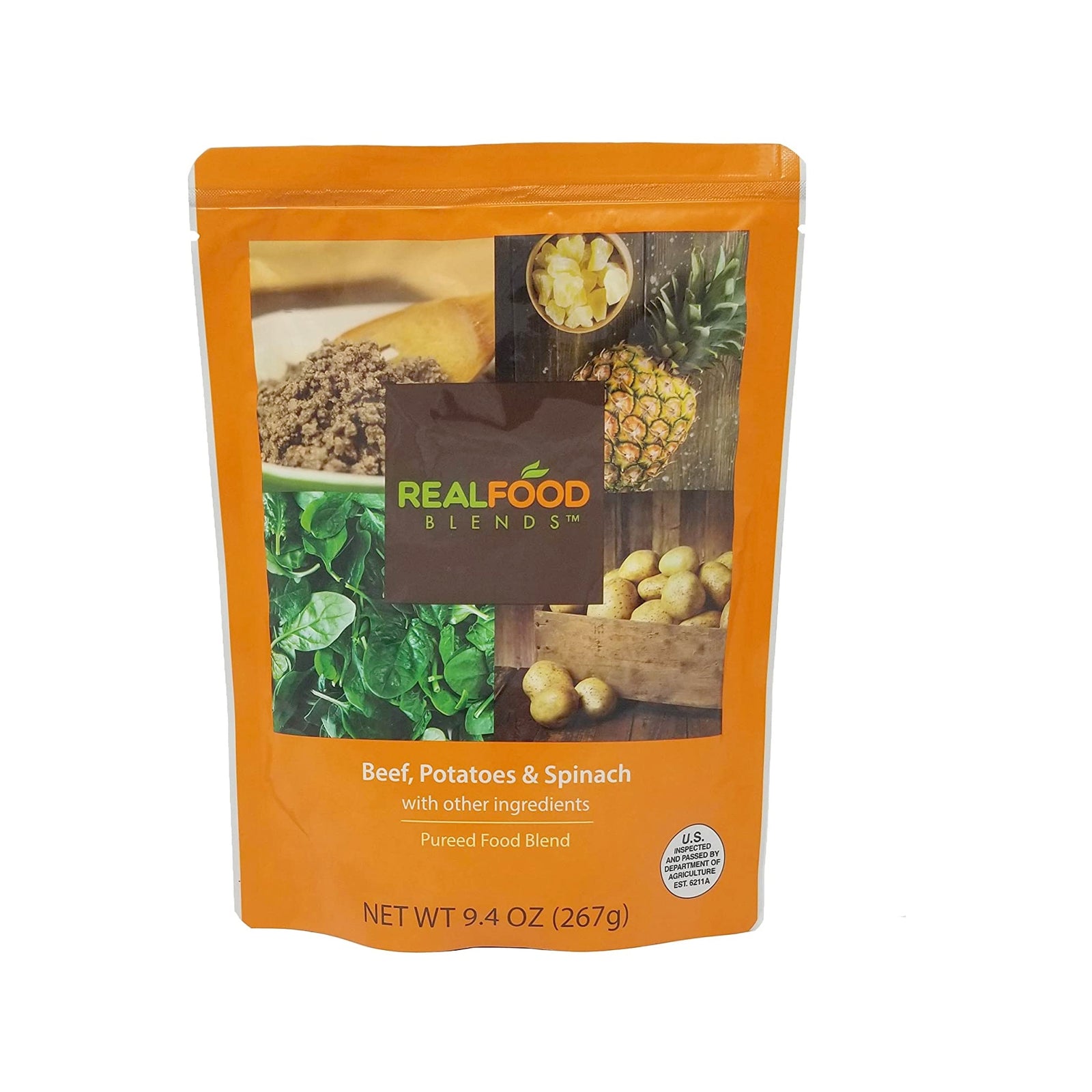 Real Food Blends Beef Potatoes Spinach Tube Feeding Formula 9.4 oz