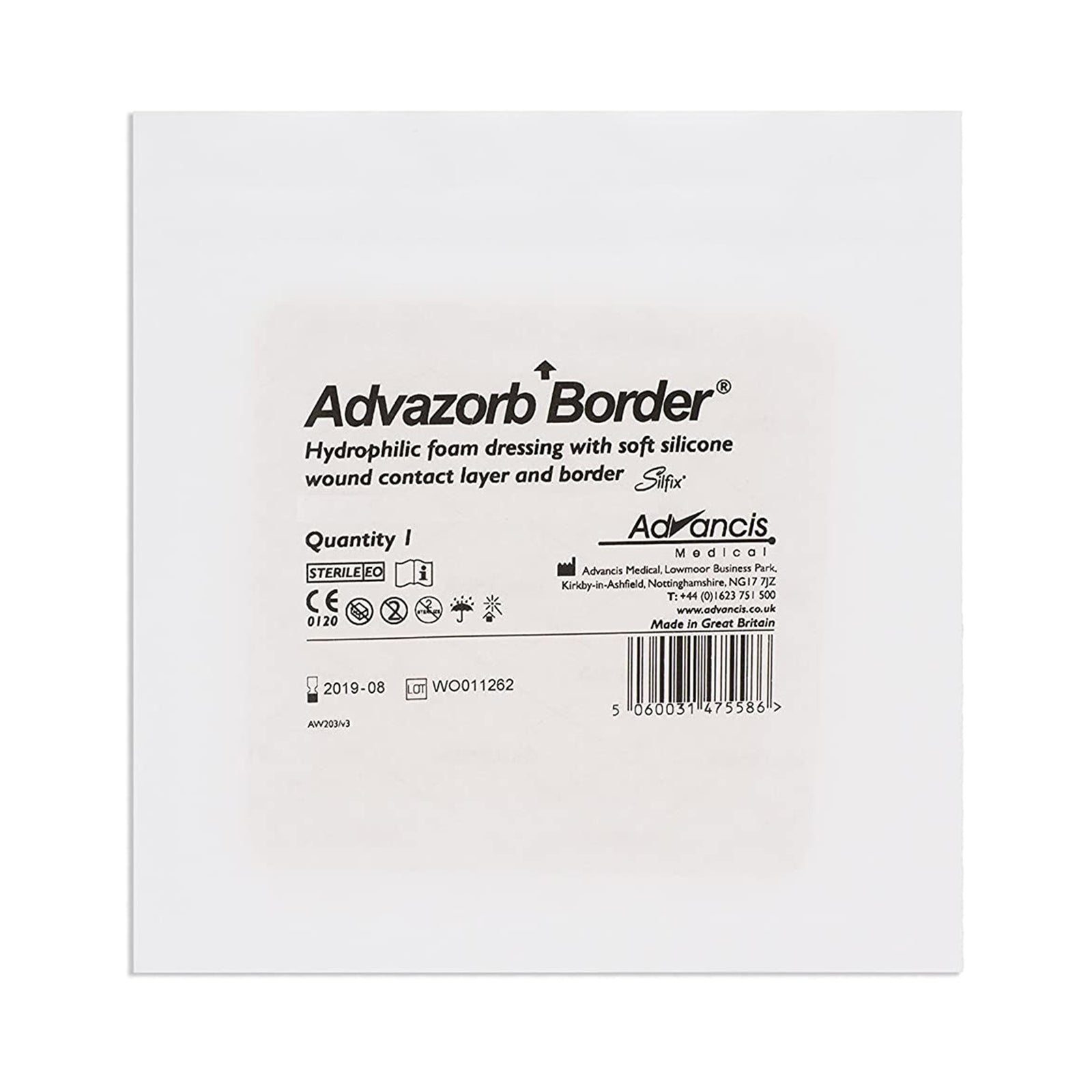Advazorb Border Foam Dressing with Silicone Adhesive