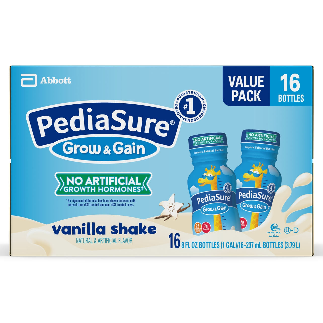ABBOTT NUTRITION Pediasure Grow and Gain Vanilla 8 oz Bottle