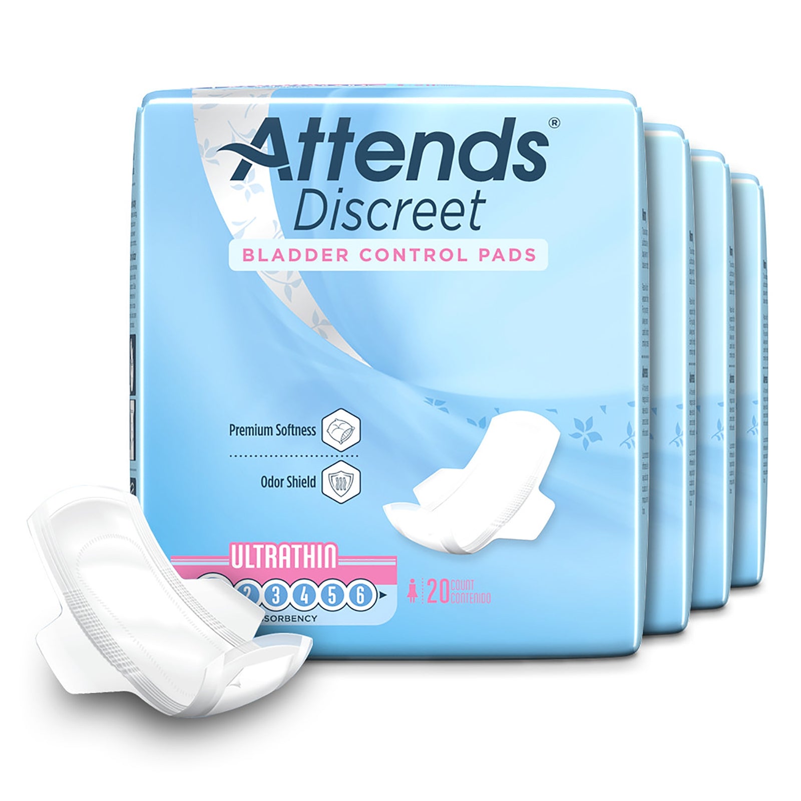 Attends Discreet Ultra Thin Bladder Control Pad 9 Inch Length