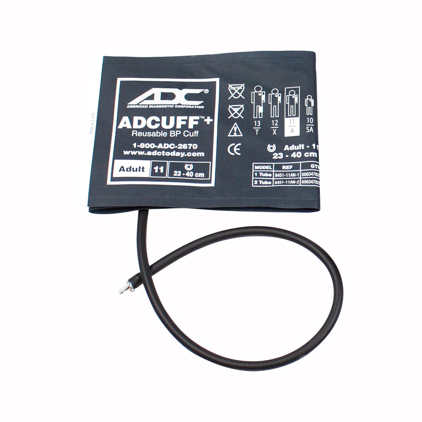 ADC ADView Reusable Blood Pressure Cuff, Adult, 23-40 cm, Navy