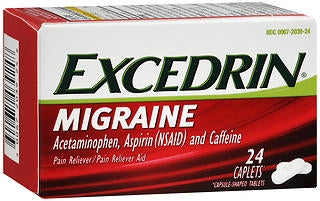 Excedrin Migraine Caplets, 250 mg / 250 mg / 65 mg, 24 Count
