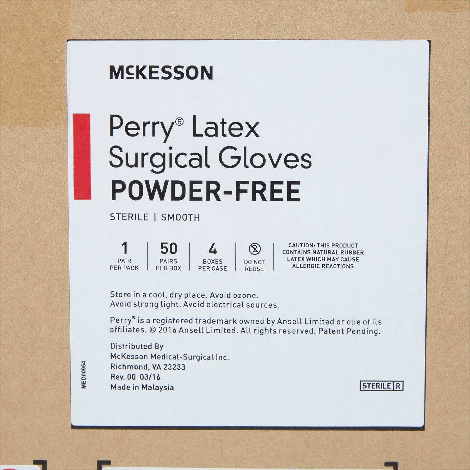 McKesson MedSurg Sterile Latex Surgical Gloves, Smooth