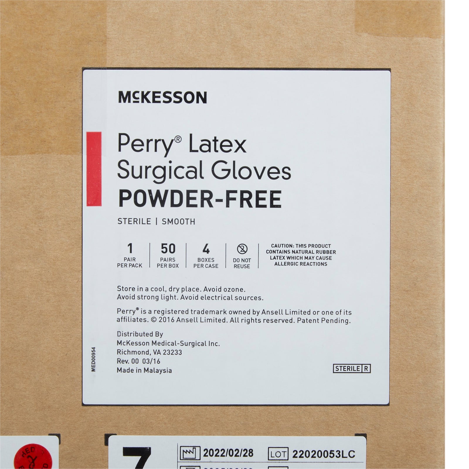 McKesson MedSurg Sterile Latex Surgical Gloves, Smooth