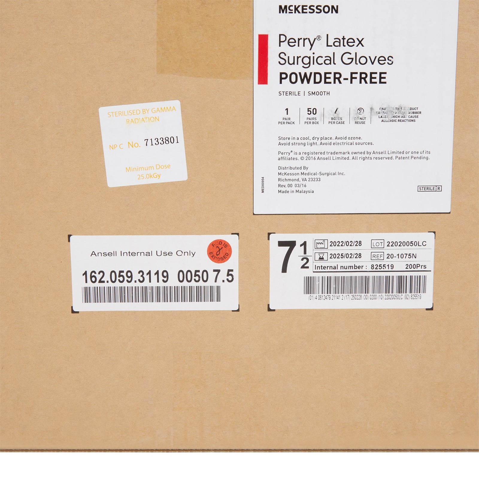 McKesson MedSurg Sterile Latex Surgical Gloves, Smooth