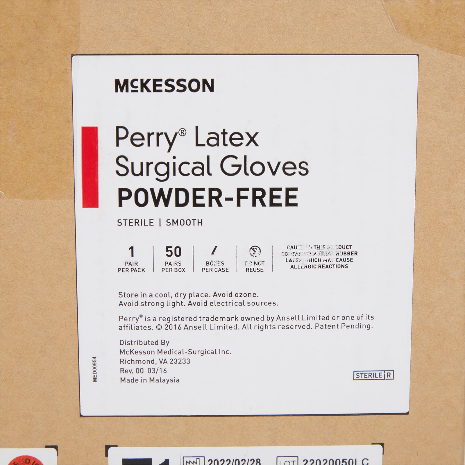 McKesson MedSurg Sterile Latex Surgical Gloves, Smooth
