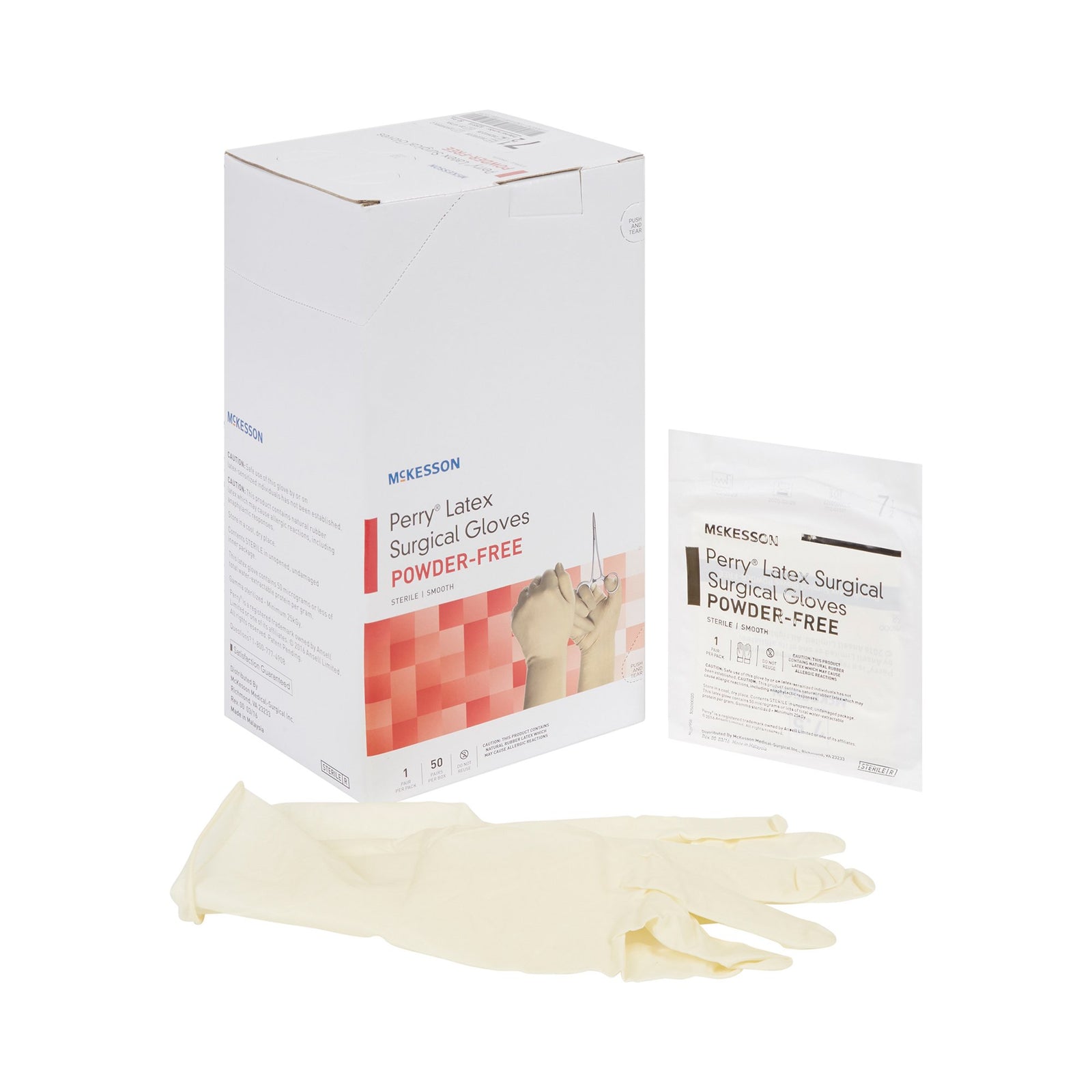 McKesson MedSurg Sterile Latex Surgical Gloves, Smooth