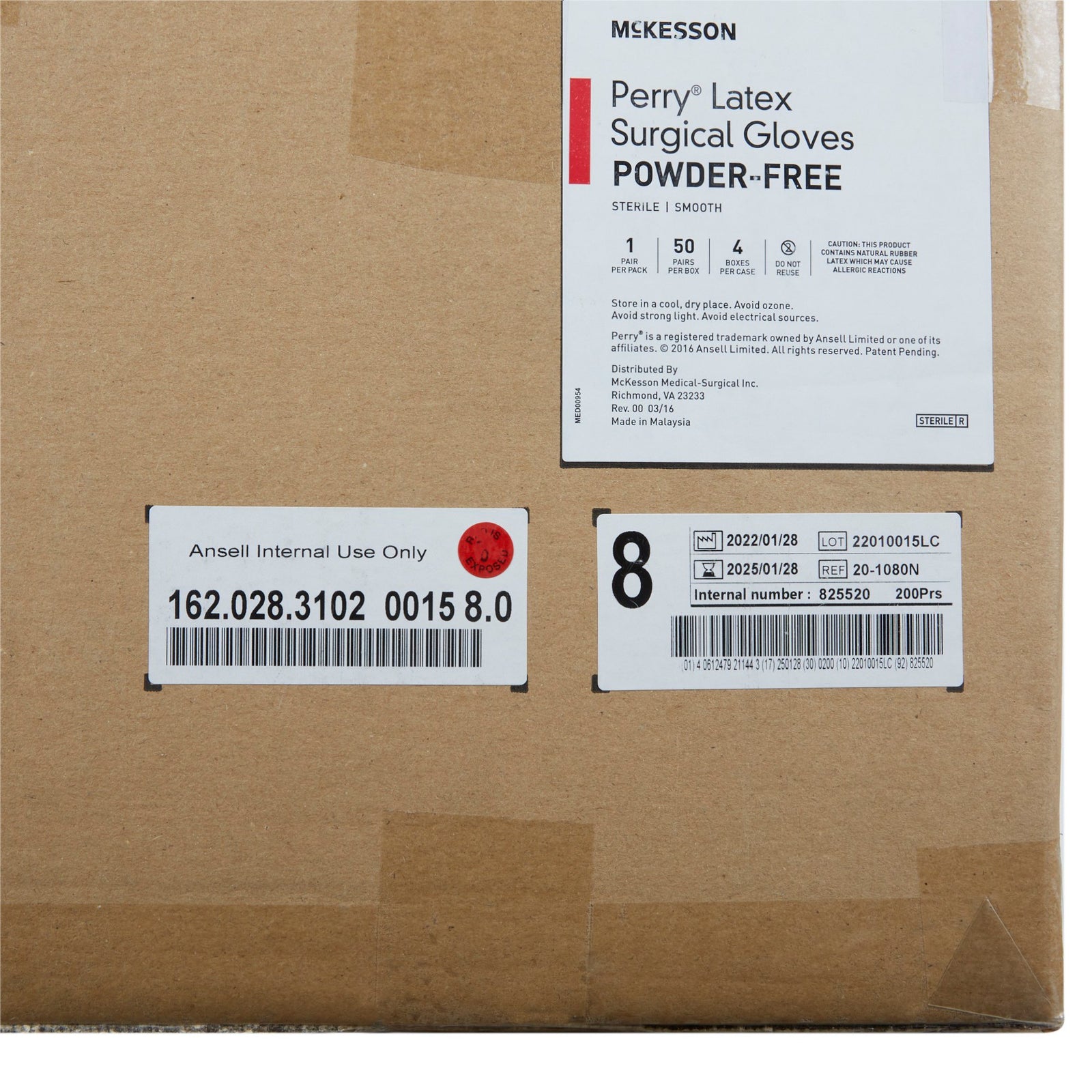 McKesson MedSurg Sterile Latex Surgical Gloves, Smooth