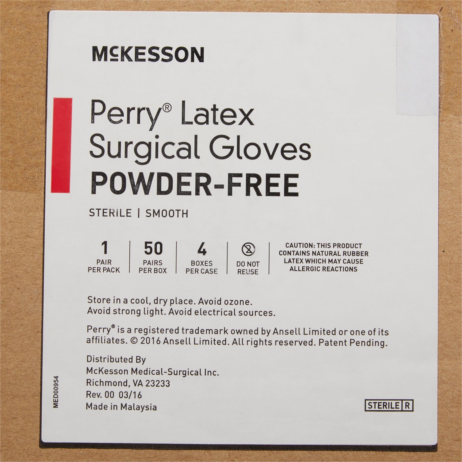 McKesson MedSurg Sterile Latex Surgical Gloves, Smooth