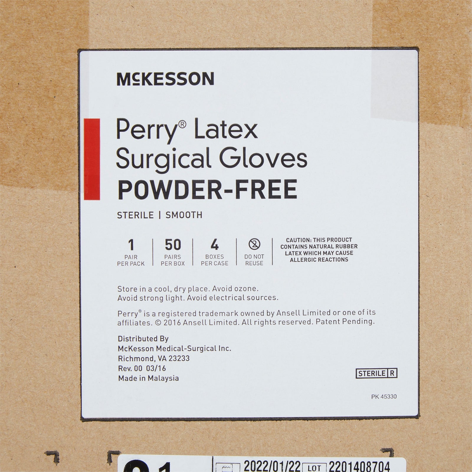 McKesson MedSurg Sterile Latex Surgical Gloves, Smooth