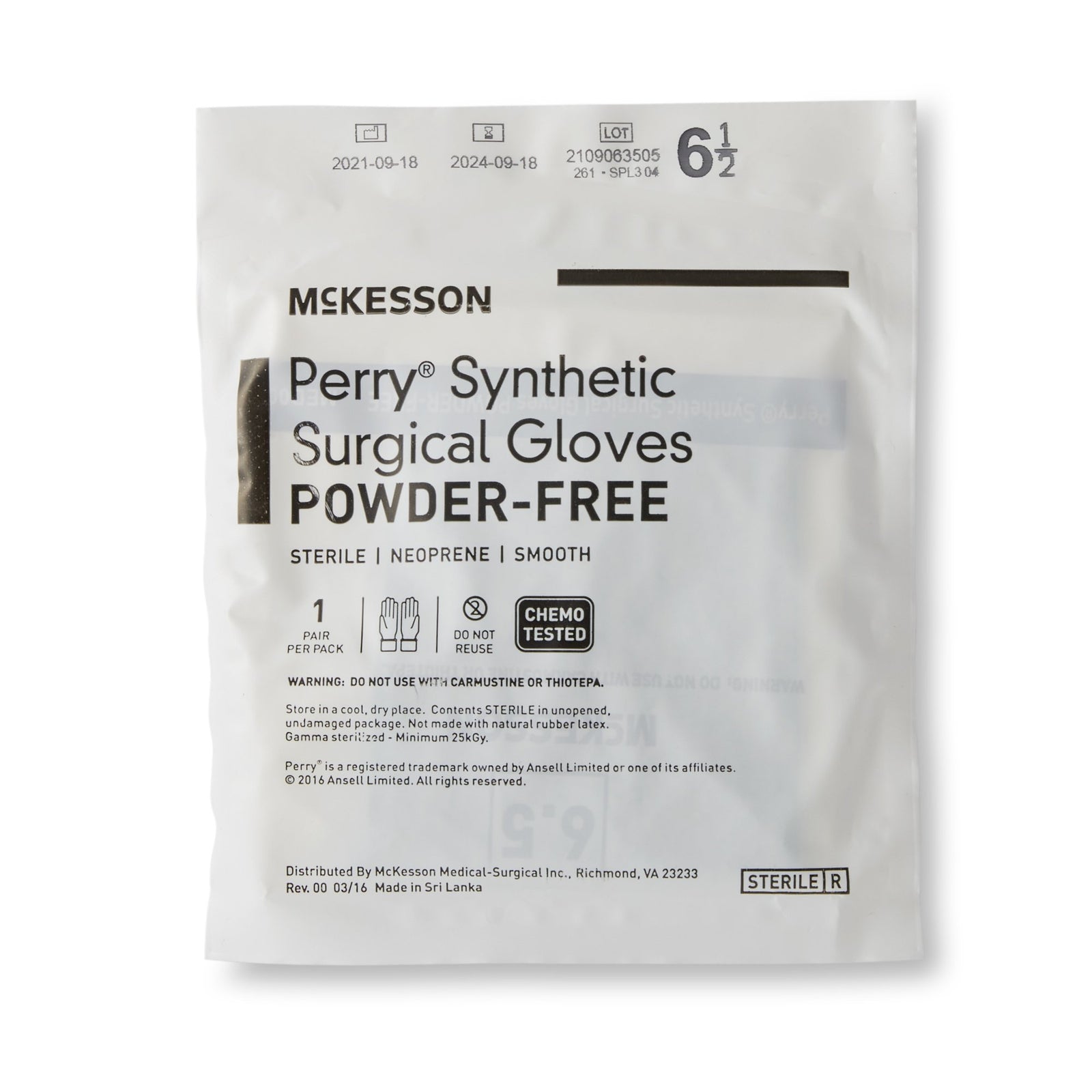 McKesson MedSurg Polychloroprene Surgical Gloves, Smooth, Chemo Tested, Sterile