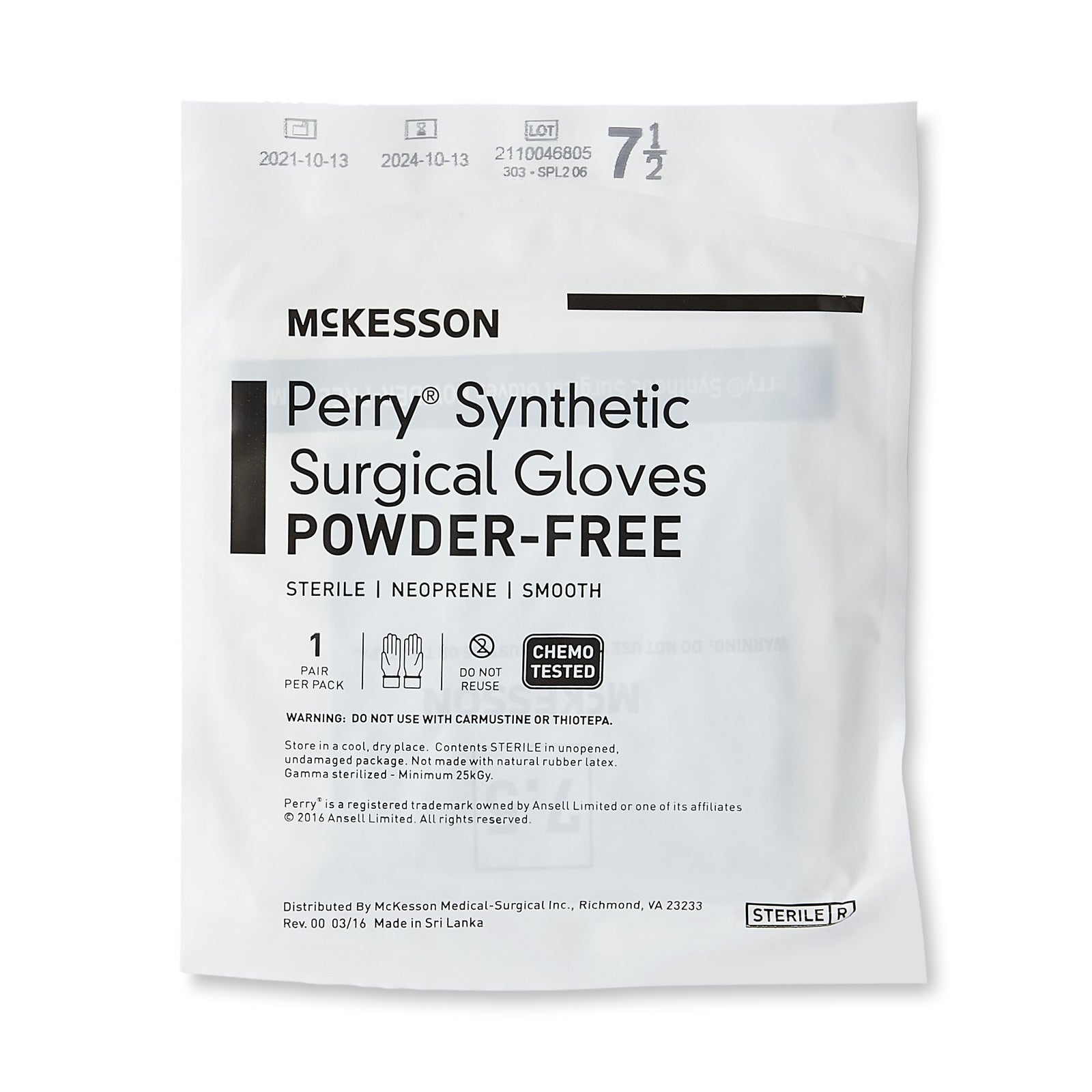 McKesson MedSurg Polychloroprene Surgical Gloves, Smooth, Chemo Tested, Sterile