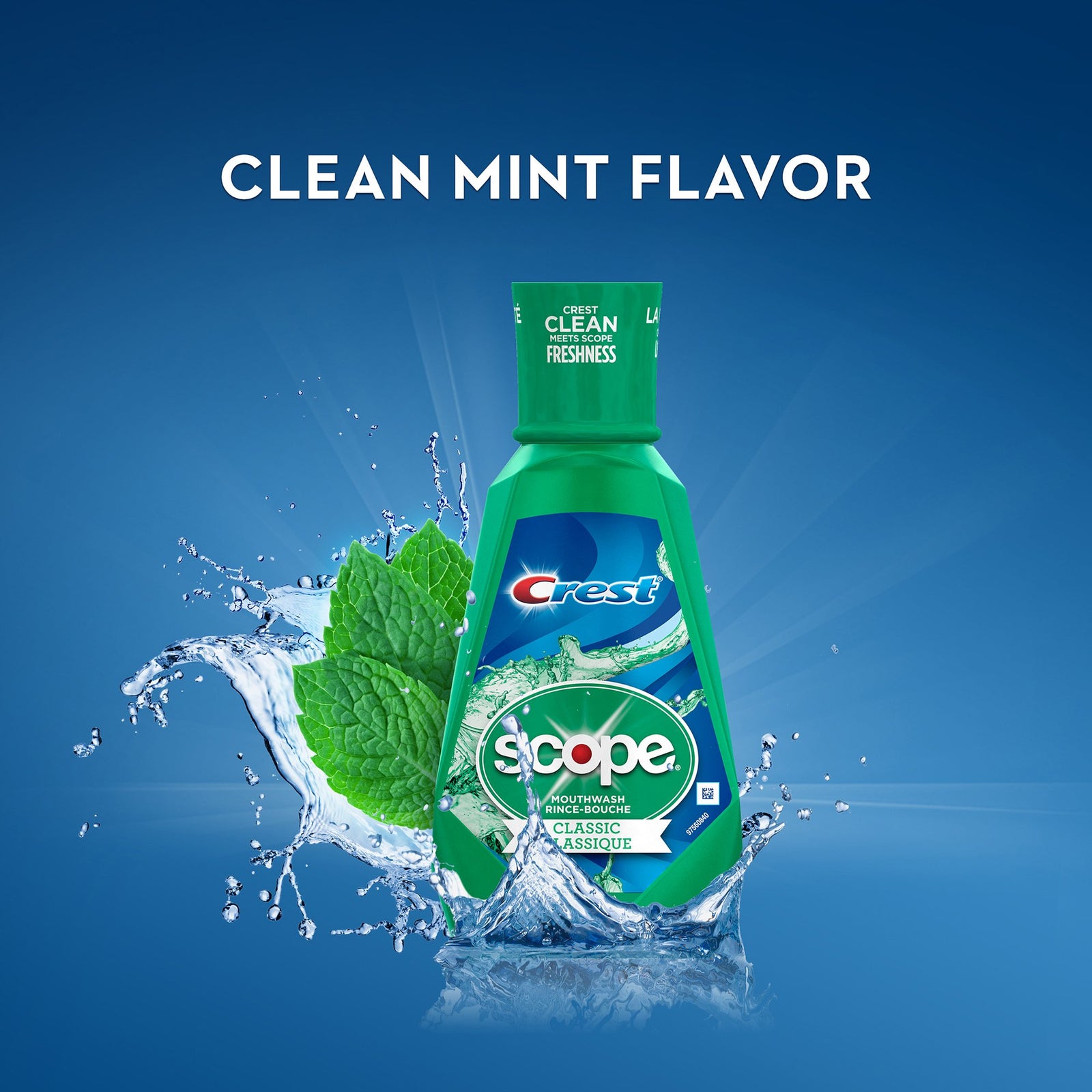 Crest Scope Classic Mouthwash 1.2 oz Original Mint Flavor