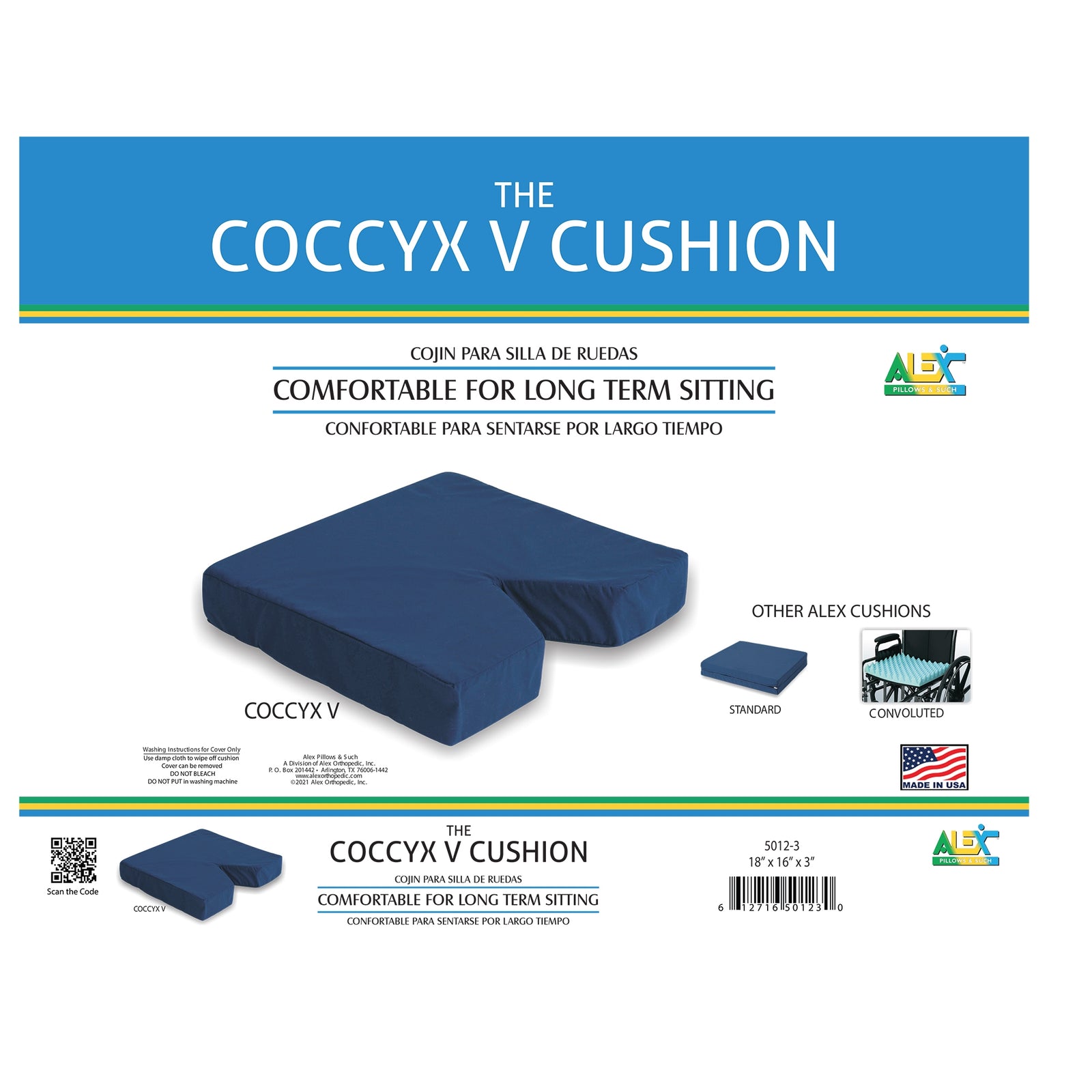Hermell Coccyx Relief Seat Cushion 18" x 16"