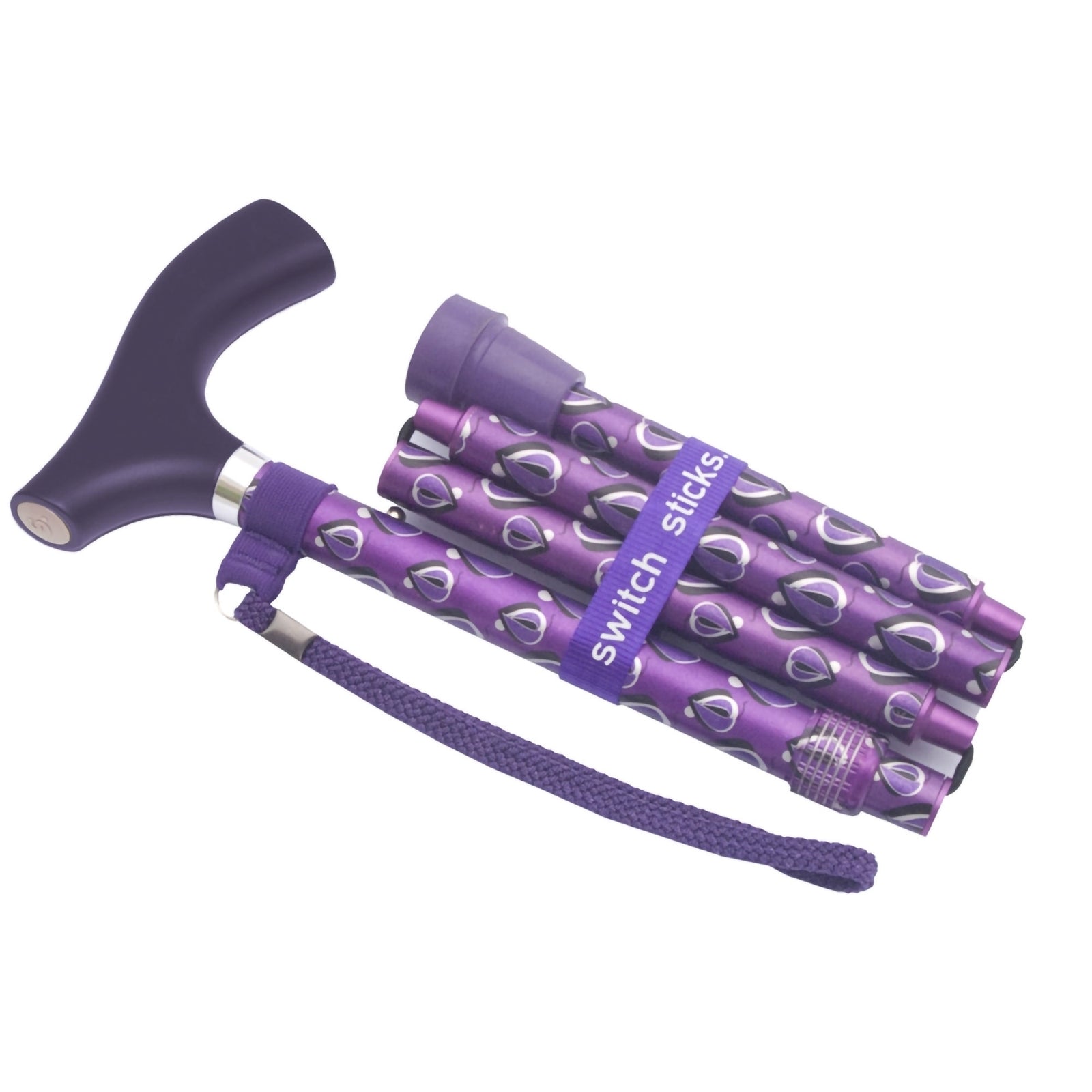 Switch Sticks Aluminum Folding Cane 32 to 37 Inch Height Viking Print