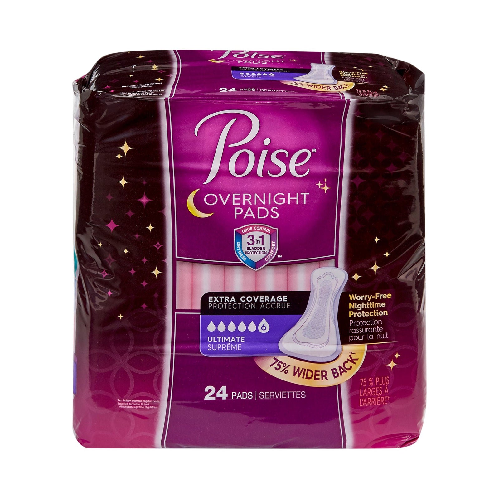Poise Overnight Ultimate Absorbency Extra Coverage Pads