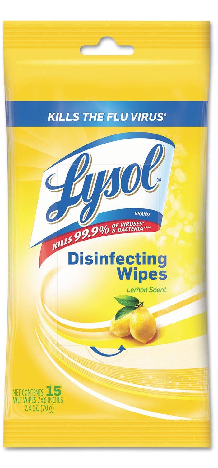 Lysol Disinfecting Wipes, Lemon Scent, 15 Count
