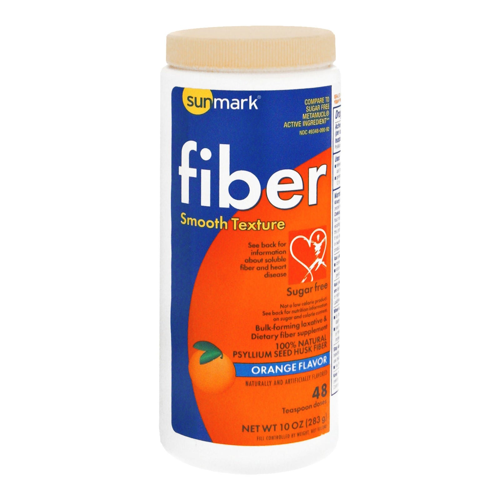 sunmark Fiber Smooth Texture Sugar-Free Orange Powder, 10 oz