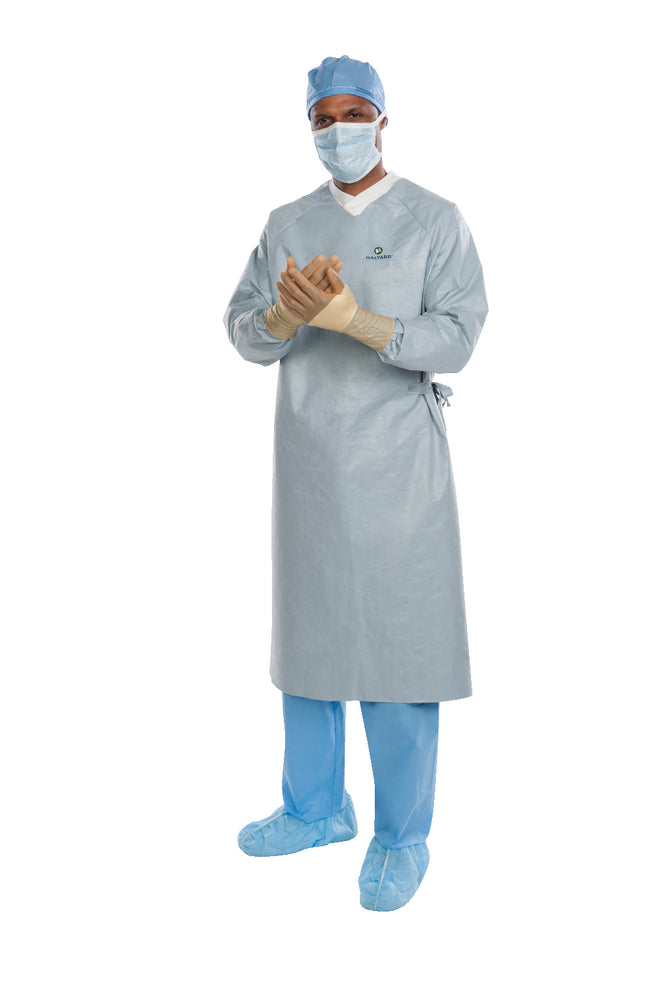 Aero Chrome Surgical Gown with Towel Large Silver AAMI Level 4